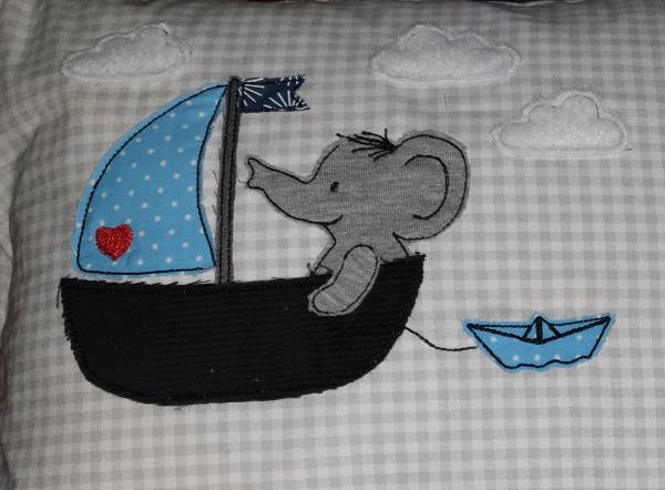 Umhängetasche Canvas "Elefant im Boot"